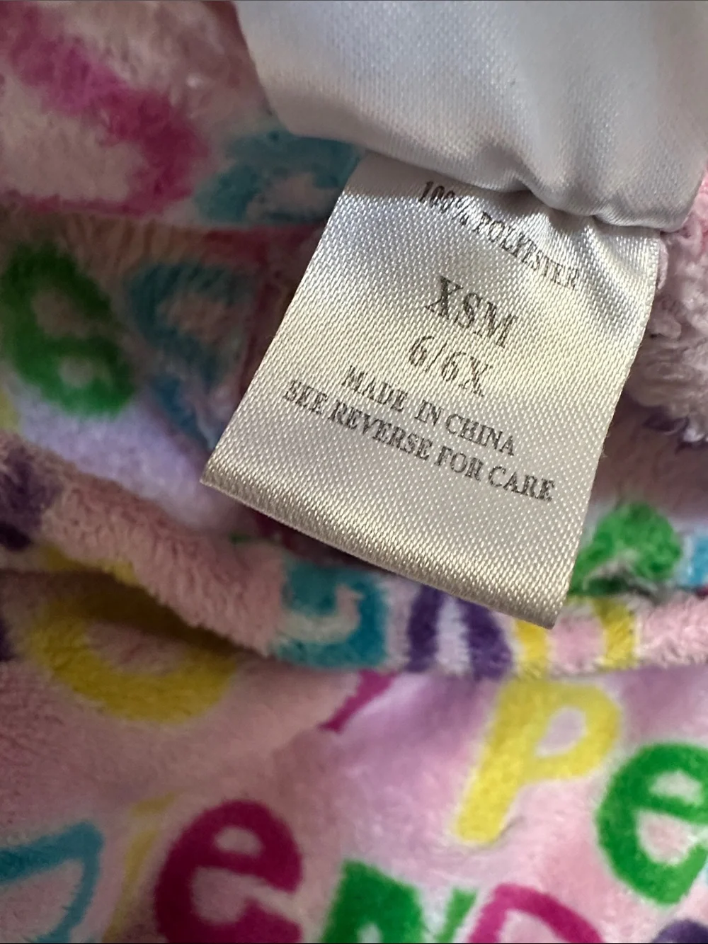 Girl Junk Pink Fuzzy Love Peace Friends Pajama Lounge Pants Size 6/6X